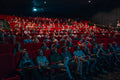 Projector showing movie on wall