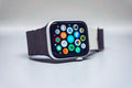Smartwatch on wrist showing fitness stats