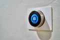 Smart wifi thermostat on wall
