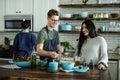 Cast iron dutch oven in kitchen