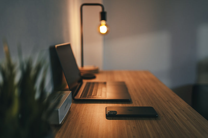 Standing desk in home office